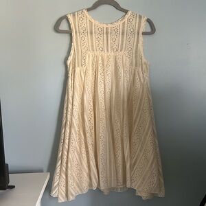 Free People Ivory Cream Lace Boho Trapeze Dress